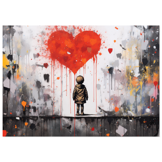 Kind vor Herz - Banksy Street-Art Style (STREET13)