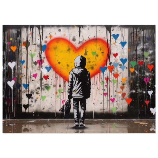 Kind vor Herzen - Banksy Street-Art Style (STREET28)