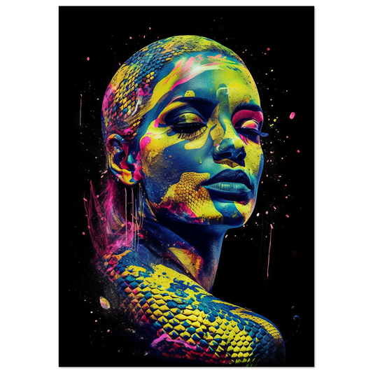 Woman shed snake pop art (POP40)